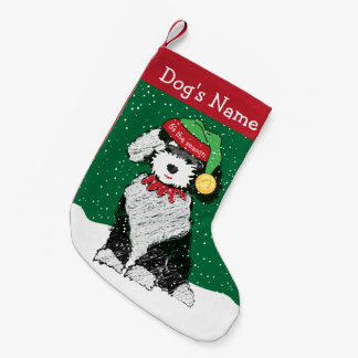 Personalized Christmas Sheepadoodle Elf Small Christmas Stocking