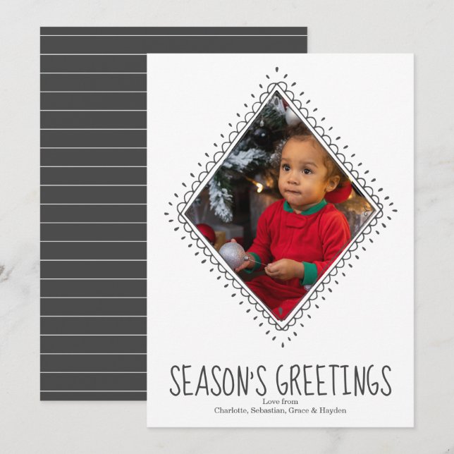 Personalized Christmas Simple Photo Frame Holiday Card (Front/Back)