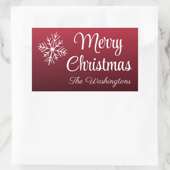 Personalized Christmas Snowflake Gift Tag Stickers (Bag)