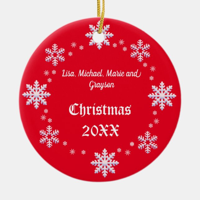 Personalized Christmas Snowflake Ornament (Front)