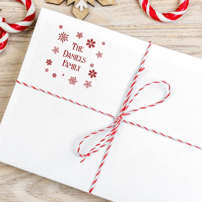 Personalized Christmas Snowflake Rubber Stamp (Creator Uploaded)