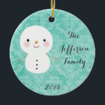 Personalized Christmas Snowman Family Ornament<br><div class="desc">Personalize your custom Family Ornament with your families name and the year! Perfect Christmas gift for any family member or friend!</div>