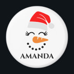 Personalized christmas snowman with custom name  magnet<br><div class="desc">Personalized christmas snowman with custom name  magnet .</div>