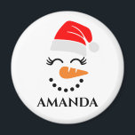 Personalized christmas snowman with custom name  magnet<br><div class="desc">Personalized christmas snowman with custom name  magnet .</div>