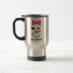 Personalized christmas snowman with custom name  travel mug<br><div class="desc">Personalized christmas snowman with custom name Travel Mug.</div>