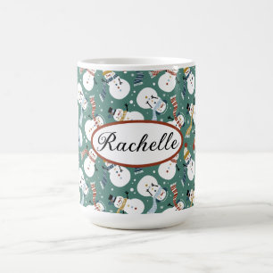 Personalized Christmas Snowmen Coffee Mug