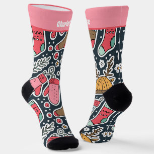 Personalized Christmas Sock And Mitten Pattern