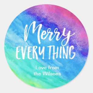 Personalized Christmas spot hand lettered stickers