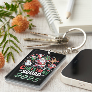 Personalized Christmas Squad 2025 Santa Family  Keychain