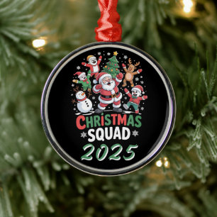 Personalized Christmas Squad 2025 Santa Family  Metal Ornament