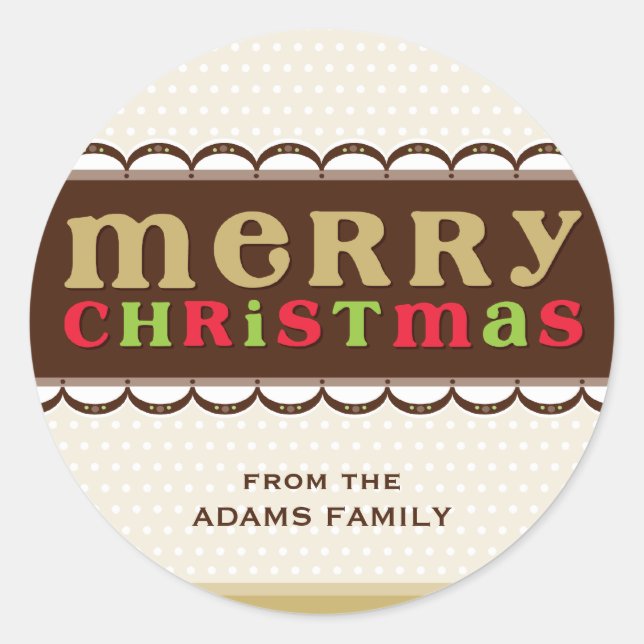 PERSONALIZED CHRISTMAS STICKER :: candyfloss 1 (Front)