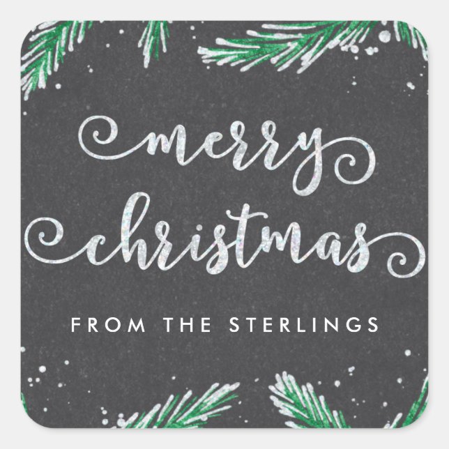 Personalized Christmas Stickers | Glitter Look (Front)