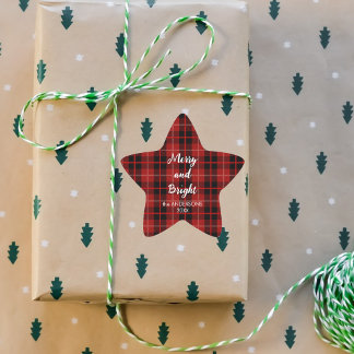 Personalized Christmas stickers red star