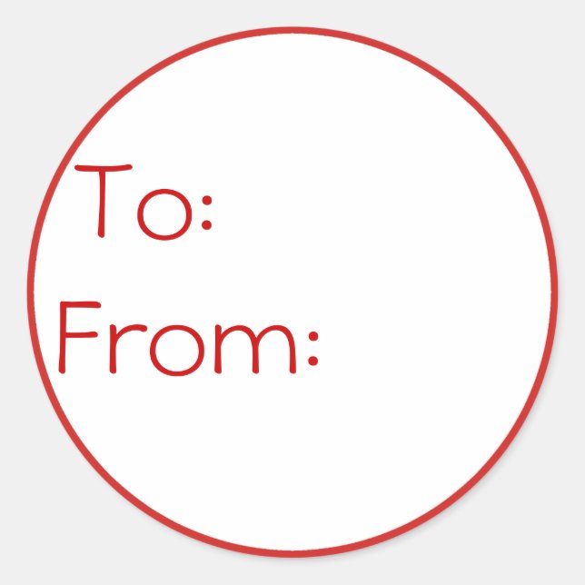 Personalized Christmas stickers with red border (Front)