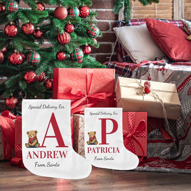 Personalized Christmas Stocking (Personalized Christmas Stocking.
Background tree image: Image by pvproductions on Freepik)
