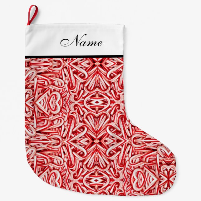 Personalized Christmas Stocking - Candy Canes (Front)