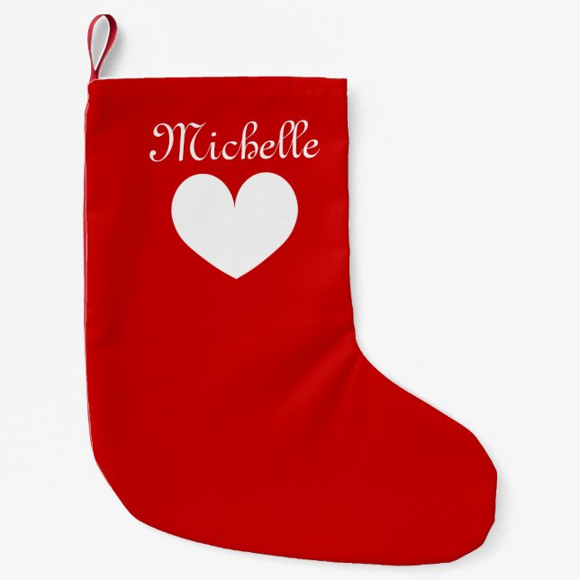 Personalized Christmas stocking | name and heart (Front)