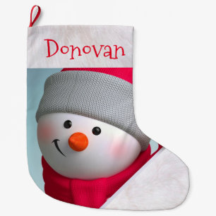 Personalized Christmas Stocking/Snowman Large Christmas Stocking