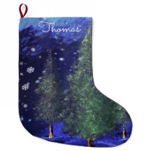 Personalized Christmas Stocking  Winter Forest