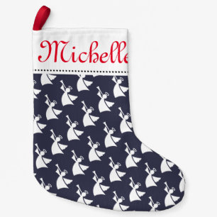 Personalized Christmas stocking with angel pattern