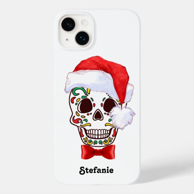 Personalized Christmas Sugar Skull Hat  Case-Mate iPhone Case (Back)