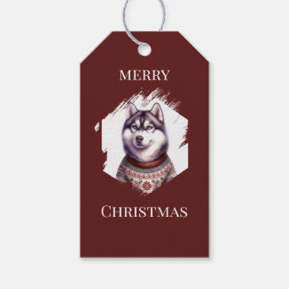 Personalized Christmas Tags, Husky Holiday Gift Tags