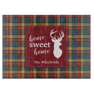 Personalized Christmas Tartan Clan Buchanan Plaid Cutting Board