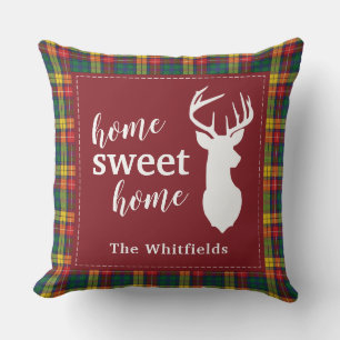 Personalized Christmas Tartan Clan Buchanan Plaid Throw Pillow