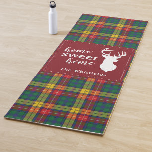 Personalized Christmas Tartan Clan Buchanan Plaid Yoga Mat