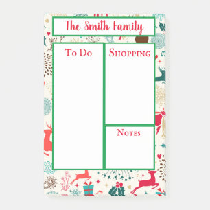 Personalized Christmas Theme Post-it Notes