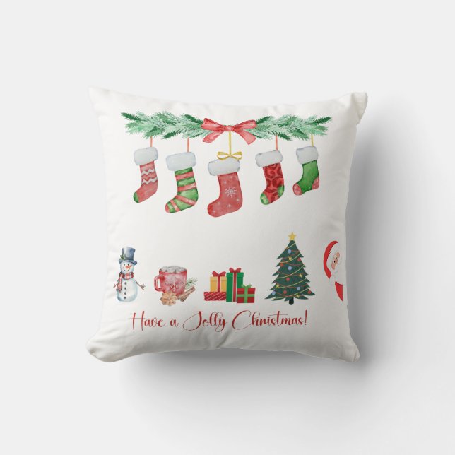 Personalized Christmas Throw Pillow (Front)