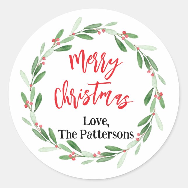 Personalized Christmas Treat Bag Envelope Seals (Front)