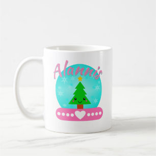 Personalized Christmas Tree And Heart Coffee Mug
