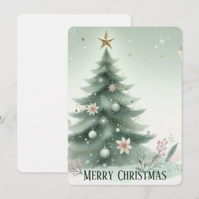 Personalized Christmas Tree - Christmas Card (Front/Back)