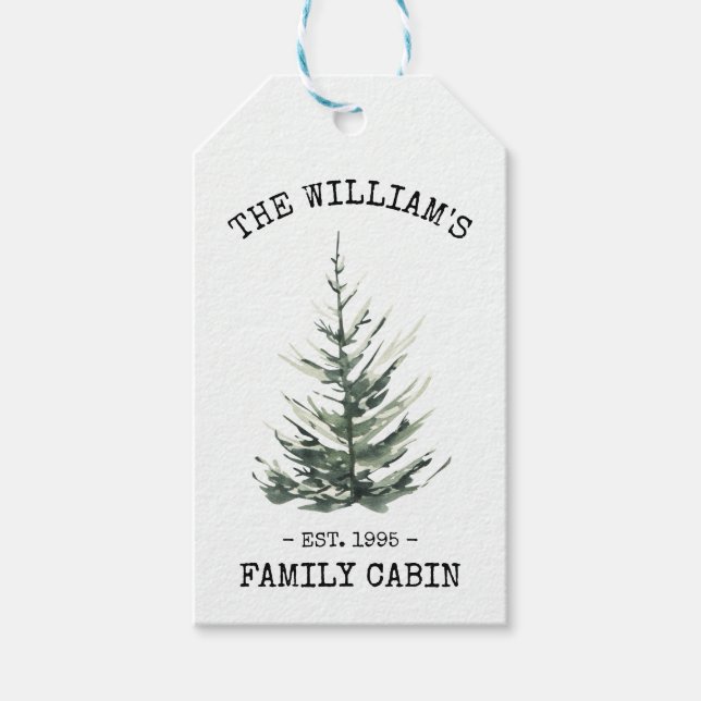 Personalized Christmas tree farmhouse  Gift Tags (Front)