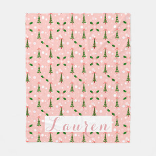 Personalized Christmas Tree Fleece Blanket