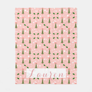 Personalized Christmas Tree Fleece Blanket
