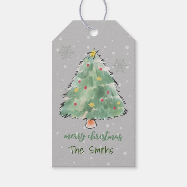 Personalized Christmas Tree Gift Tags (Front)