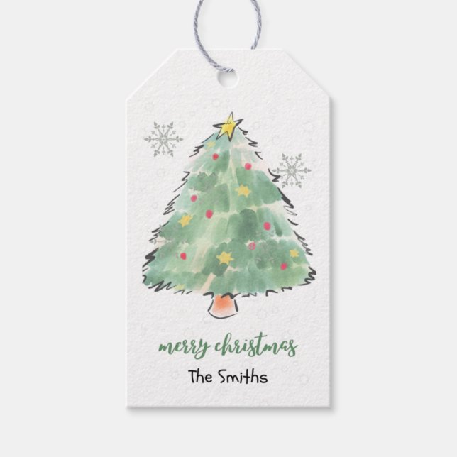 Personalized Christmas Tree Gift Tags (Front)