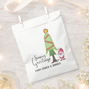 Personalized Christmas Tree & Gnome Favour Bag