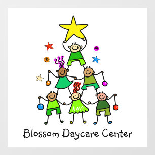 Personalized Christmas Tree Kids Window Cling