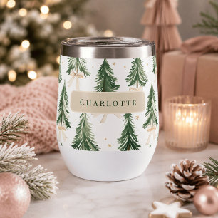 Personalized Christmas Tree Name Wine Tumbler