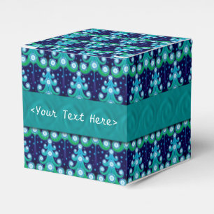 Personalized Christmas Tree Pattern Cube Favour Favor Box