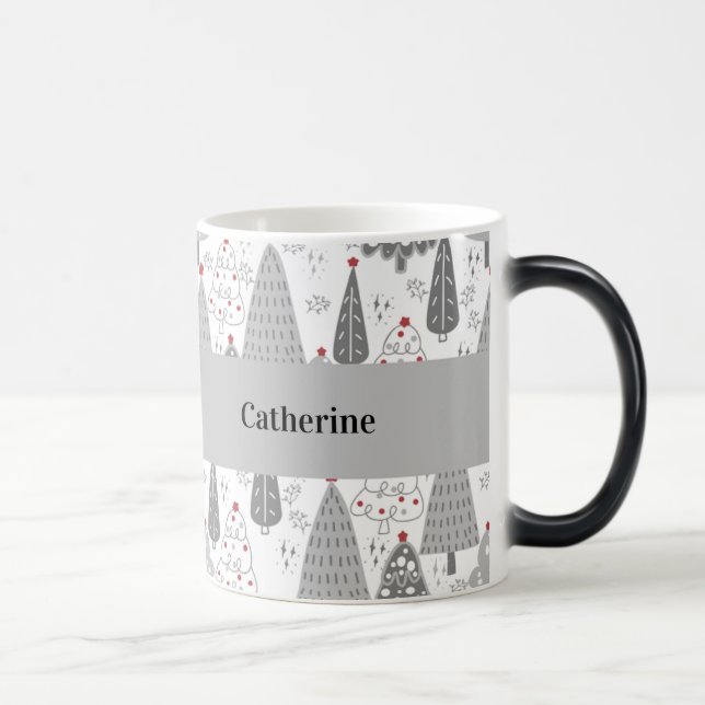 Personalized Christmas Tree Pattern Custom Name Mu Magic Mug (Right)