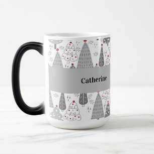 Personalized Christmas Tree Pattern Custom Name Mu Magic Mug