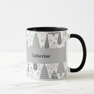 Personalized Christmas Tree Pattern Custom Name Mu Mug