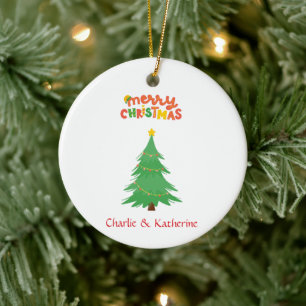 Personalized christmas tree Photo Ornament,custom Ceramic Ornament