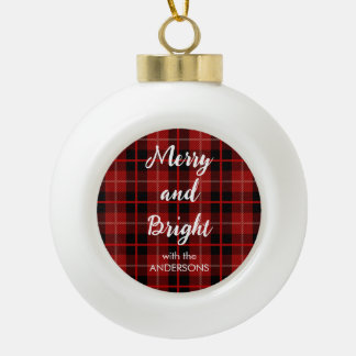 Personalized Christmas tree red ornament