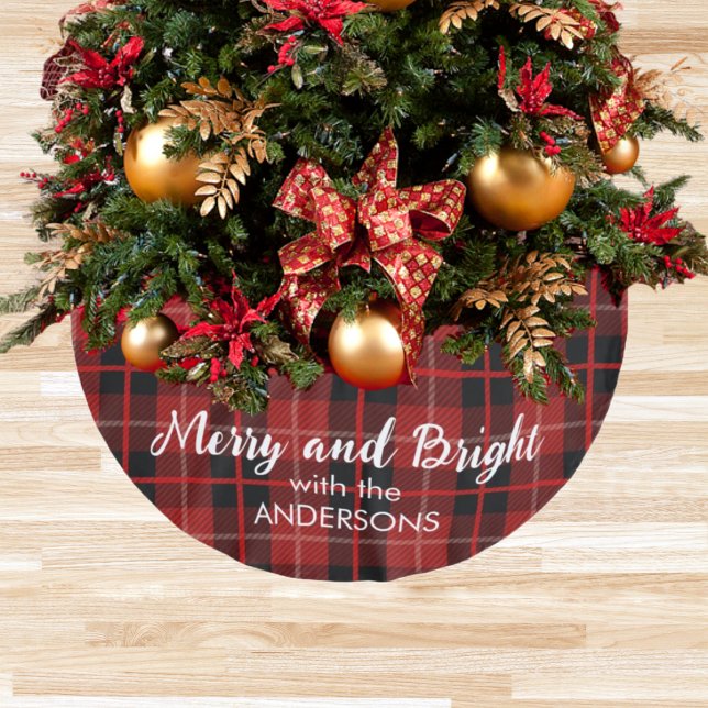 Personalized Christmas tree red skirt Brushed Polyester Tree Skirt (Creator Uploaded)
