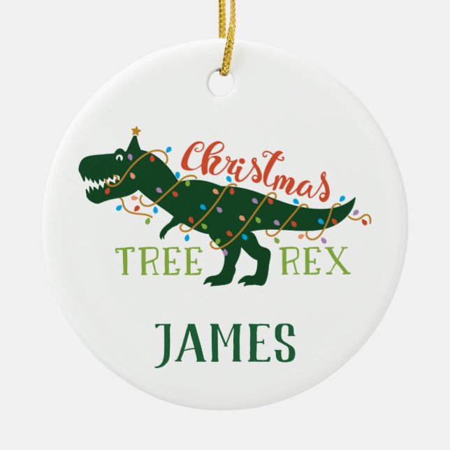 Personalized Christmas Tree-Rex Ornament (Front)